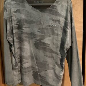 Elegant Camouflage Long Sleeve Top